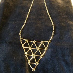Vintage 24K Gold over SS Triangle Choker Necklace